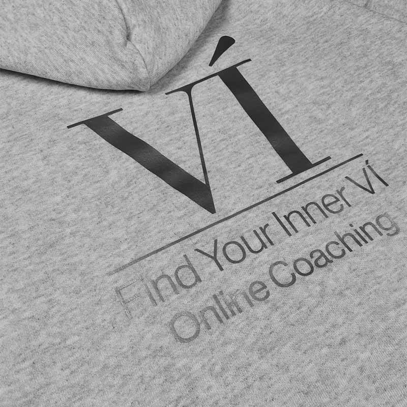 Close up of Find Your Inner Vi logo in silver