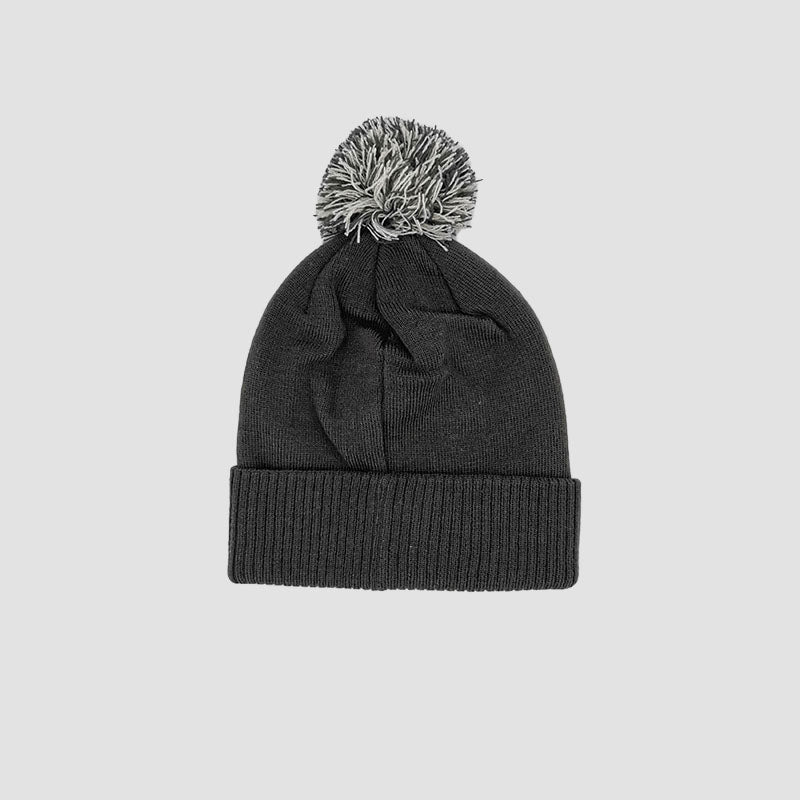 Rear view of Hard & Smart Sports Coaching beanie in graphite grey